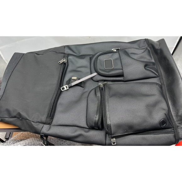 TUMI ALPHA BRAVO "Luke" Roll-Top Backpack Bag Silver Ballistic Nylon 223388RS2 - Picture 9 of 15